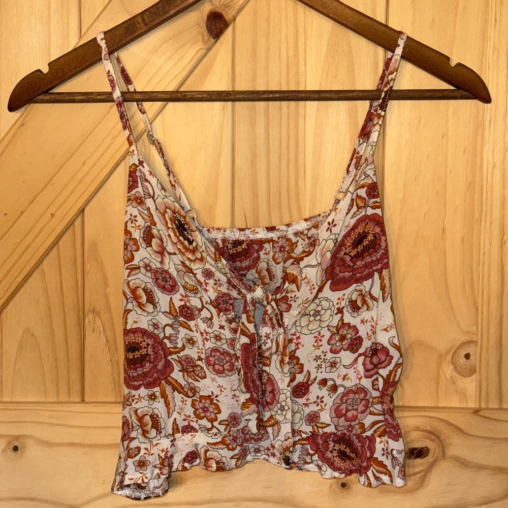 Floral Print Camisole with Spaghetti Straps